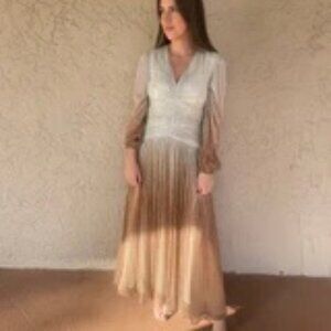 Barbara Katz Alina Maxi Dress - Rose Gold Size 12 (NWT)